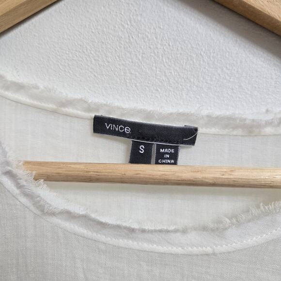 Vince Women's White Ramie Short Sleeve Summer Top, Size S - Picture 6 of 12